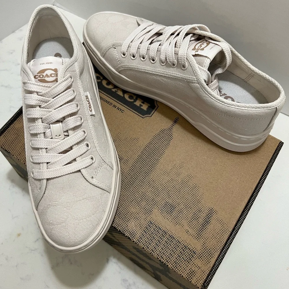 Coach Women's Sneakers in Cream - Picture 11 of 15